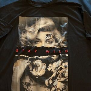 SHEIN Black Curve Tee “Stay Wild”